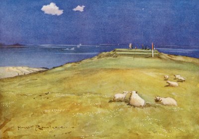 ゴルフコースガレイン、6番グリーンと7番ティー（カラーリトグラフ） 作： Harry (1878 1950) Rountree