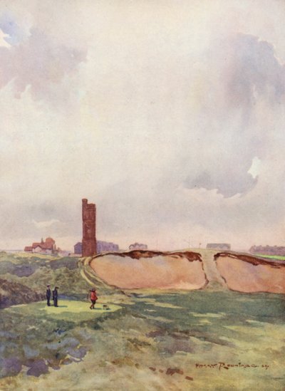 ゴルフコースリトルストーン 17番ティーからのキャリー（カラーリトグラフ） 作： Harry (1878 1950) Rountree