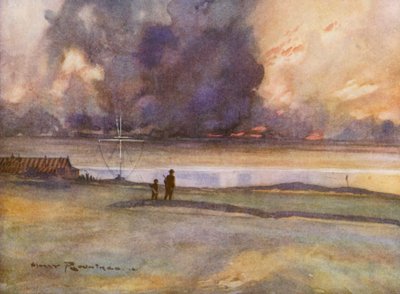 ゴルフコースポースカウル、18番グリーンへ（カラーリトグラフ） 作： Harry (1878 1950) Rountree
