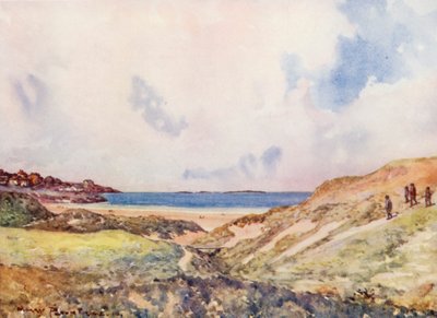 ゴルフコースポートラッシュ、17番グリーンに差し掛かる（カラーリトグラフ） 作： Harry (1878 1950) Rountree