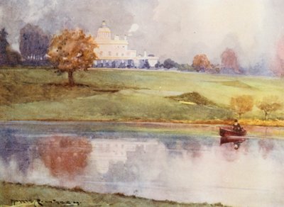 ゴルフコースストークのページ、16番ホール（カラーリトグラフ） 作： Harry (1878 1950) Rountree
