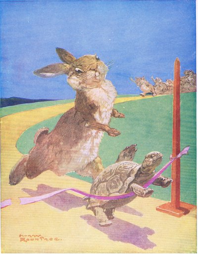 うさぎと亀（カラーリソ） 作： Harry Rountree