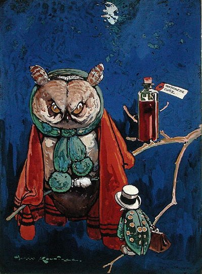 歯痛（紙にボディカラー） 作： Harry Rountree