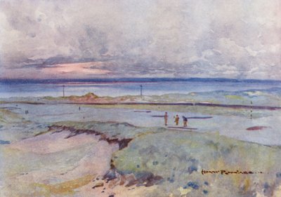 ゴルフコースミュアフィールド、4番、14番グリーン（カラーリトグラフ） 作： Harry (1878 1950) Rountree