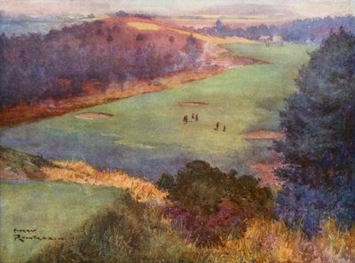 ゴルフコースサニングデール、10番ホール（カラーリトグラフ） 作： Harry (1878 1950) Rountree