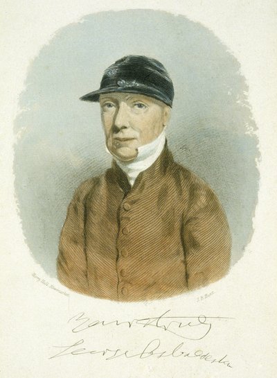ジョージ・オズバルデストン（1787-1866）1866年、J.B.ハントの彫刻（カラーアクアチント）。 作： Harry (after) Hall