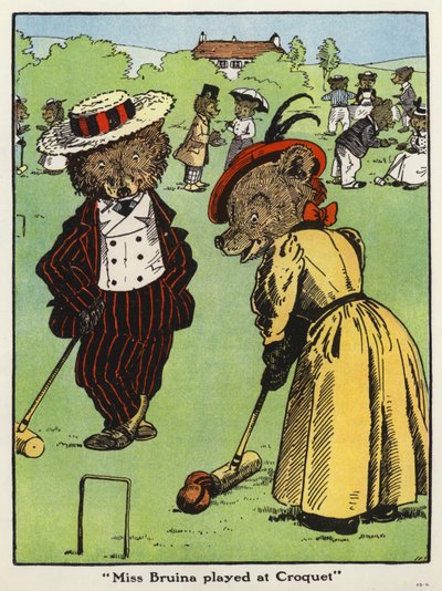 "Miss Bruina played at Croquet"（カラーリトグラフ 作： Harry B Neilson