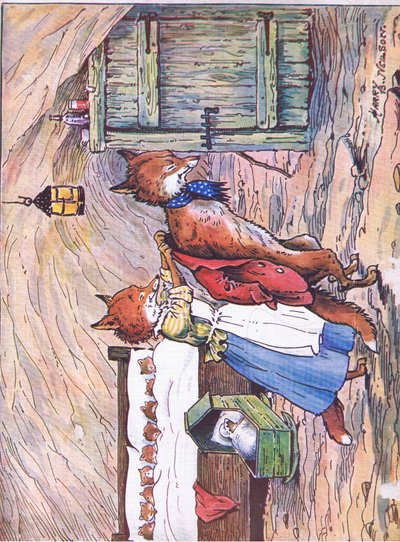キツネは1920年に飢えた窮地に陥りました 作： Harry B Neilson