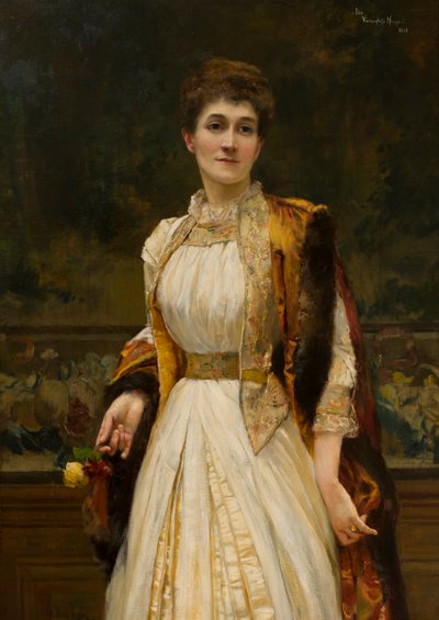 レディ・アイダ・ラムリーの肖像、ニューポート子爵夫人、後にブラッドフォード伯爵夫人、1888年頃（キャンバスに油彩） 作： Harry Baldry