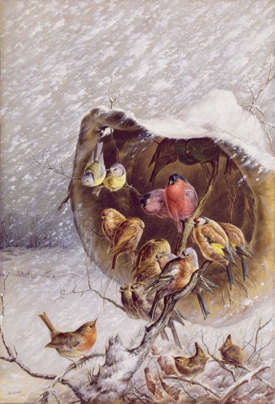 吹雪からの避難、1896（oil＆WC） 作： Harry Bright