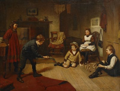 インテリアで遊ぶ子供たち、1893 作： Harry Brooker