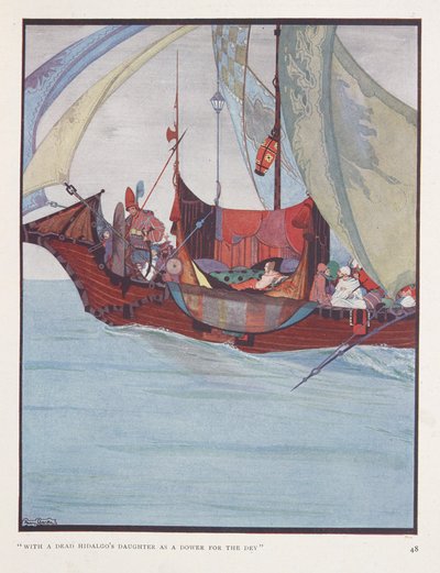 船長たちのバラード「死んだイダルゴの娘と
 "王家のために" 作： Harry Clarke
