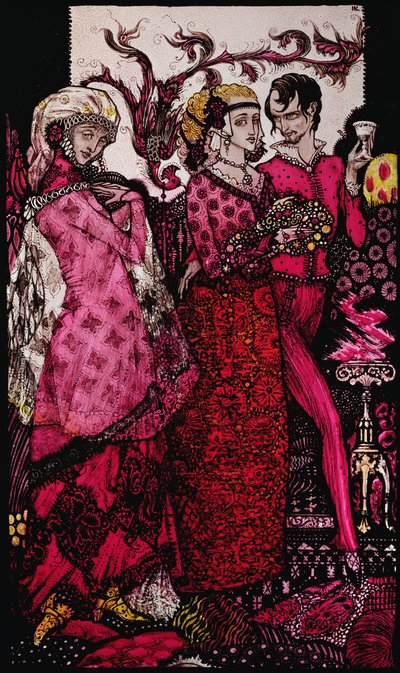バート・ザ・ビッグフット、JM Syngeの「Queens」からハリー・クラークのVillon Illustrationが歌う 作： Harry Clarke