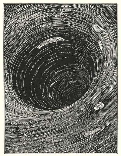 エドガー・アラン・ポー：マエストロムへの降下（リトグラフ） 作： Harry Clarke