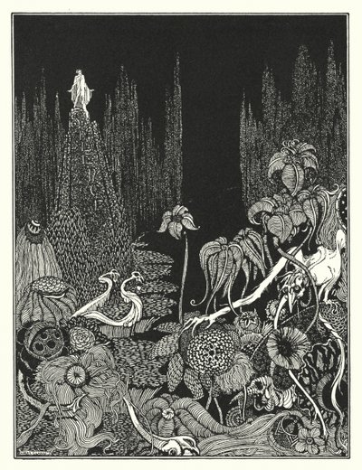 エドガー・アラン・ポー：沈黙（リトグラフ） 作： Harry Clarke