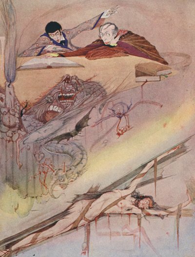 エドガー・アラン・ポー：アッシャー家の崩壊（カラーリトグラフ） 作： Harry Clarke