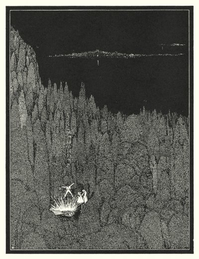 エドガー・アラン・ポー：金の虫（リトグラフ） 作： Harry Clarke