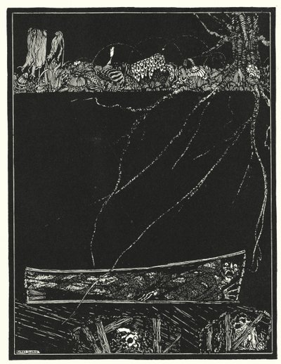 エドガー・アラン・ポー：早すぎた埋葬（リトグラフ） 作： Harry Clarke