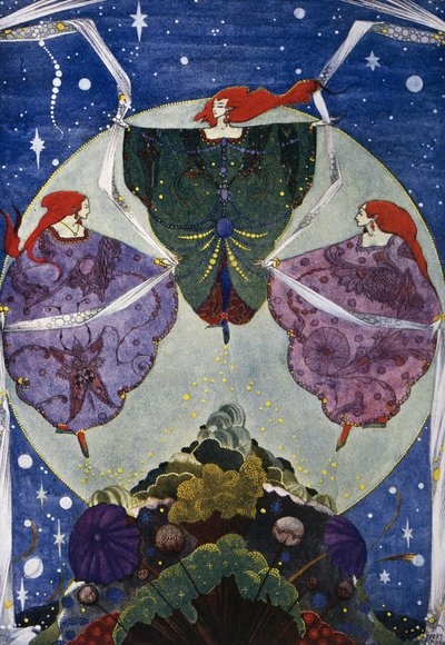エルフの丘」ハンス・クリスチャン・アンデルセン（1805-1875）の童話、ハリー・クラーク（1890-1931）のイラスト 作： Harry Clarke