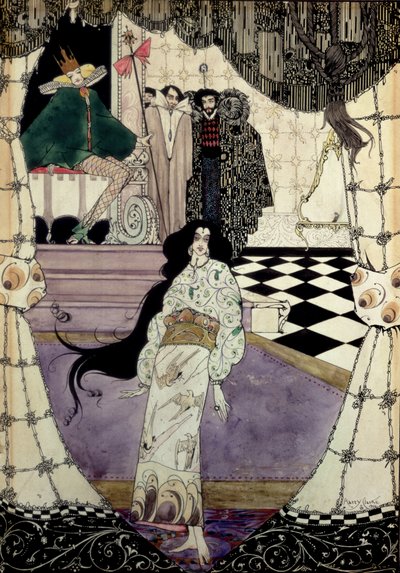 1914年の人魚姫のイラスト（トイレ、ペン、インク） 作： Harry Clarke