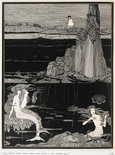 人魚、クィーニー・スコット・ホッパー作「ベリー・ニアリー」のイラスト 作： Harry Clarke