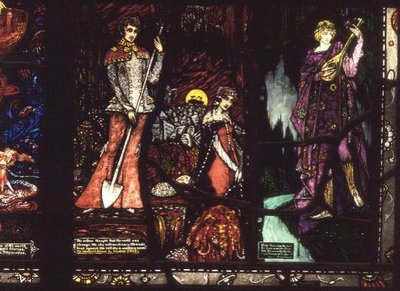 シェイマス・オケリー作「織姫の墓」が描かれたジュネーブの窓（ステンドグラス） 作： Harry Clarke