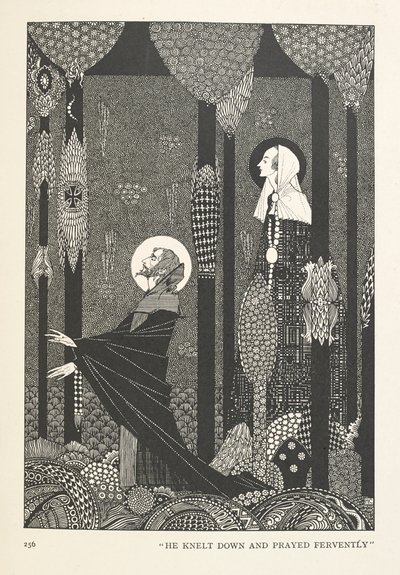 マーシュ王の娘彼はひざまずき、熱心に祈った。 作： Harry Clarke