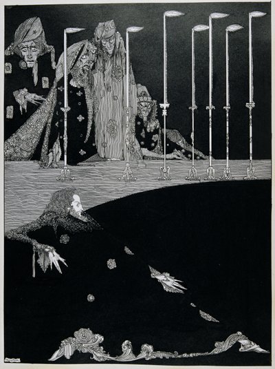 穴と振り子、1923年頃（ペンとインク） 作： Harry Clarke