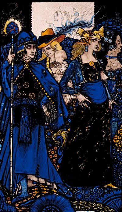 シバの女王、ミース、コンノートのイラスト、JM Syngeの「Queens」からHarry Clarke 作： Harry Clarke