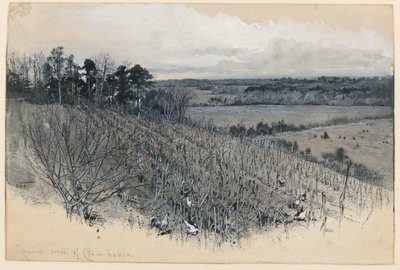 クルーズヒルの西側での南軍の攻撃のシーン 作： Harry Fenn