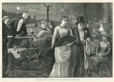 下院のテラスで真夏の夜 作： Harry Furniss