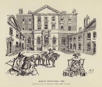 アルバニーコートヤード、1790年、建物は今日とまったく同じ 作： Harry Furniss