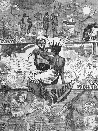 科学の応用、過去の進歩、19 世紀の恩恵、20 世紀の展望 作： Harry Furniss