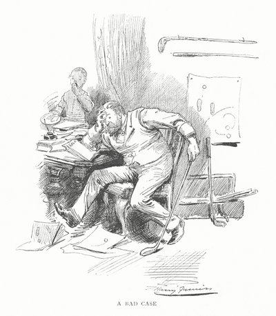 ゴルフ：バッドケース（リトグラフ 作： Harry Furniss