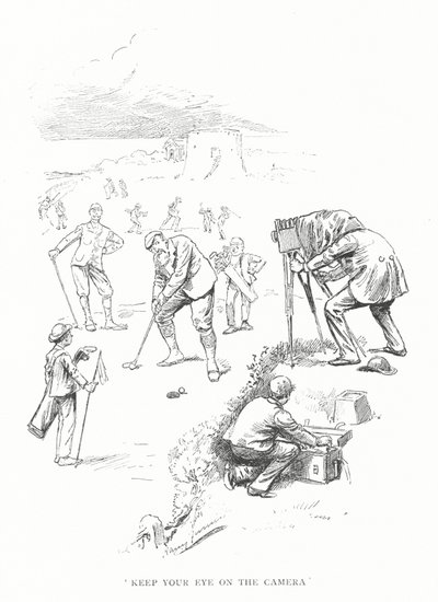 ゴルフ：「カメラから目を離すな」（リトグラフ 作： Harry Furniss