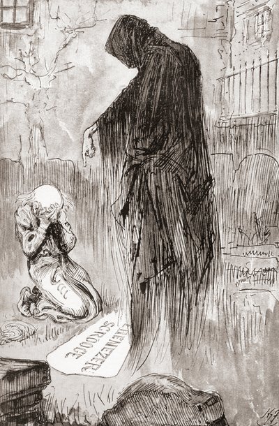 チャールズ・ディケンズのクリスマス・ブックスのクリスマス・キャロルのイラスト 作： Harry Furniss