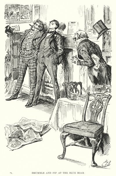 チャールズ・ディケンズの「Great Expectations」のイラスト（リトグラフ）。 作： Harry Furniss