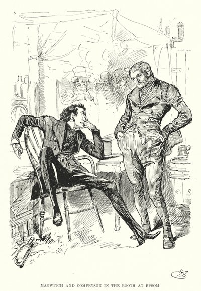 チャールズ・ディケンズの「Great Expectations」のイラスト（リトグラフ）。 作： Harry Furniss