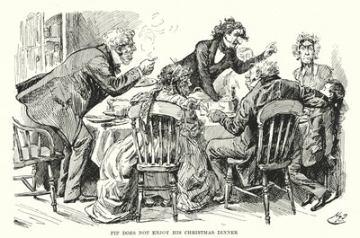 チャールズ・ディケンズの「Great Expectations」のイラスト（リトグラフ）。 作： Harry Furniss