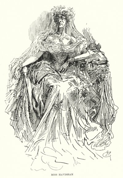 チャールズ・ディケンズの「Great Expectations」のイラスト（リトグラフ）。 作： Harry Furniss