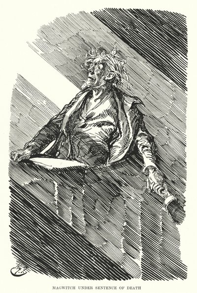 チャールズ・ディケンズの「Great Expectations」のイラスト（リトグラフ）。 作： Harry Furniss