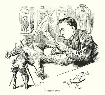 "Interviewed!"(リトグラフ) 作： Harry Furniss