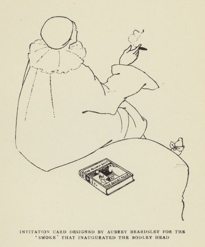 ボドリーヘッドを発足させたスモークのためにオーブリービアズリーがデザインした招待状 作： Harry Furniss