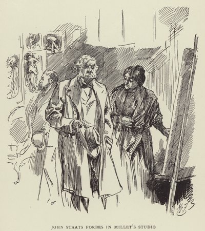 ジョン・ステイツ・フォーブス、ミレー・スタジオ 作： Harry Furniss