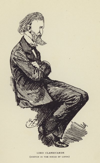 クランリカルド卿、貴族院でスケッチ 作： Harry Furniss