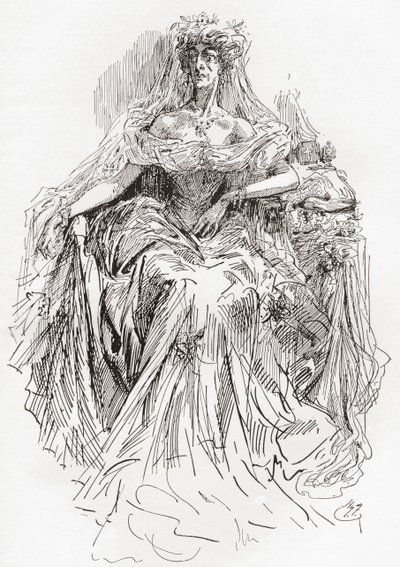ミス・ハヴィシャム (彫刻) 作： Harry Furniss