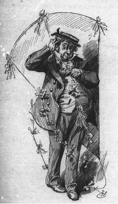 ディック氏と凧（チャールズ・ディケンズ著「David Copperfield」より 作： Harry Furniss