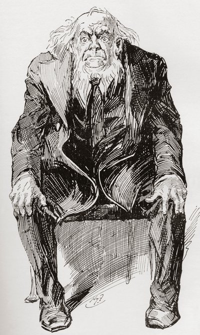 Provis. Illustration by Harry Furniss for the Charles Dickens novel Great Expectations, from The Testimonial Edition published 1910.   1450532   ja       japanese Successfully Translated  Original: Falstaff at Hernes Oak, from "The Merry Wives of Windsor," 作： Harry Furniss