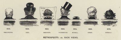 19世紀を代表する政治家たちのレトロスペクツ（後ろ姿）（リトグラフ 作： Harry Furniss