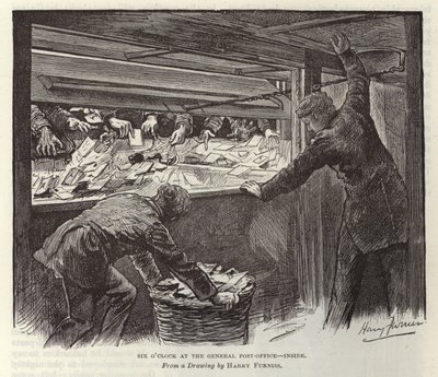 郵便局6時 作： Harry Furniss